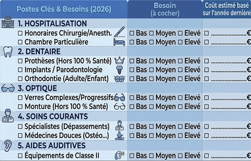choisir sa formule - estimation de frais médicaux à couvrir