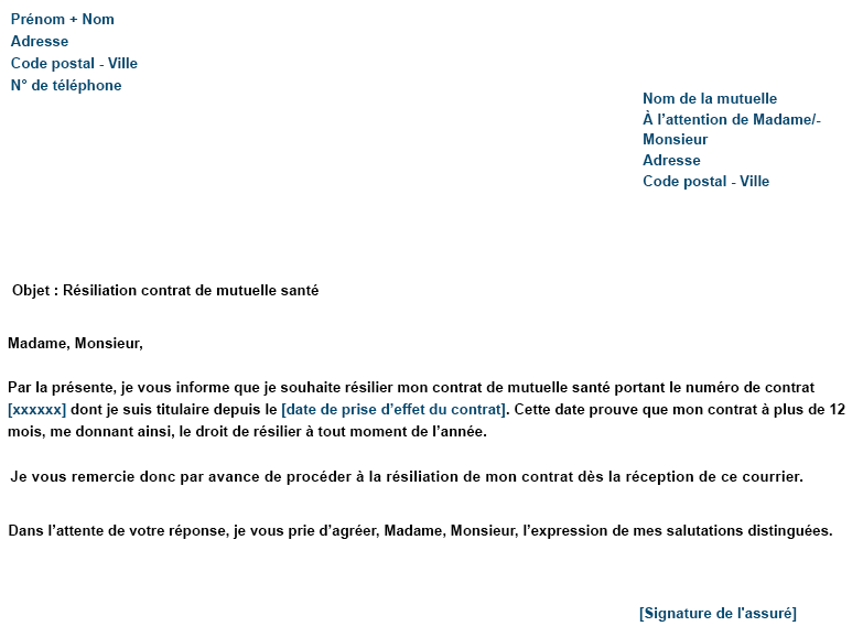 Résilier une mutuelle santé par lettre comment bien s’y prendre